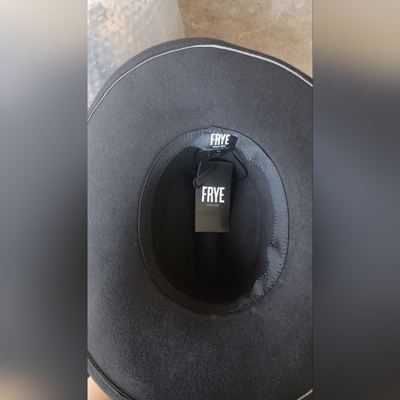 NWT Frye Black Cowboy Style Hat with Turquoise Detailed Band main image 5